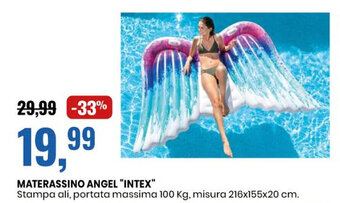 Eurospin MATERASSINO ANGEL "INTEX" misura 216x155x20 cm. offerta