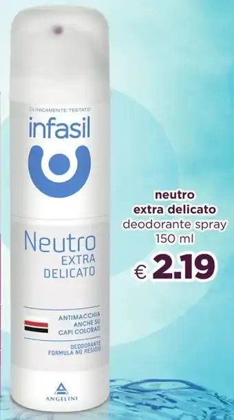 Acqua & Sapone Infasil neutro extra delicato deodorante spray 150 ml offerta