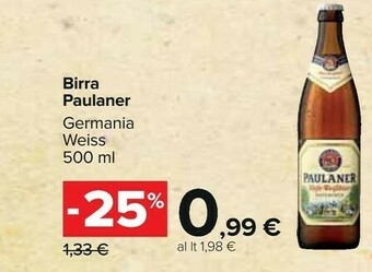 Carrefour Paulaner Birra Germania Weiss offerta