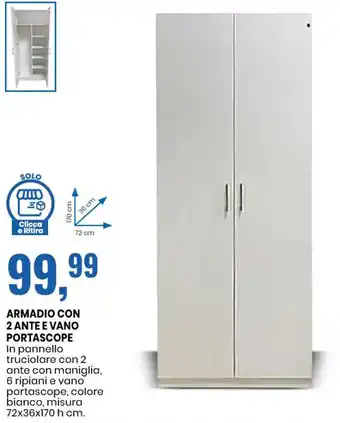 ARMADIO ARMADIO CON 2 ANTE E VANO PORTASCOPE