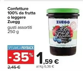 Carrefour Zuegg Frutti Di Bosco 100% Da Frutta 250 G(ml) offerta