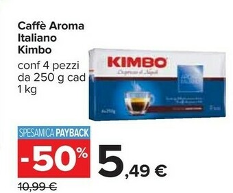 Carrefour Kimbo Caffè Aroma Italiano 250 G(ml) offerta