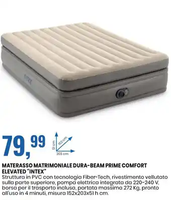 Eurospin MATERASSO MATRIMONIALE DURA-BEAM PRIME COMFORT ELEVATED "INTEX" offerta