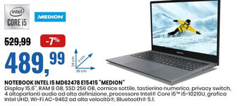 Eurospin NOTEBOOK INTEL 15 MD62478 E15415 "MEDION" offerta