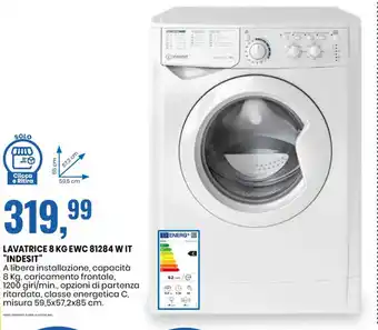 Eurospin LAVATRICE 8 KG EWC 81284 W IT "INDESIT" offerta