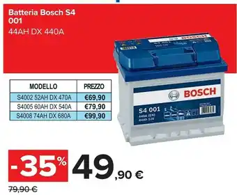 Carrefour Bosch S4001 Batteria offerta
