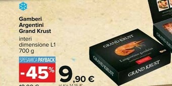 Carrefour Grand Krust Gamberi Argentini offerta