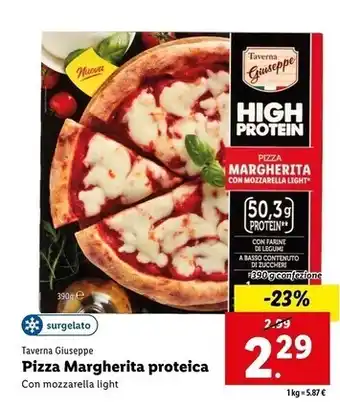 Lidl Taverna giuseppe pizza margherita proteica offerta