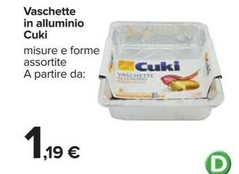 Carrefour Cuki Vaschette In Alluminio offerta
