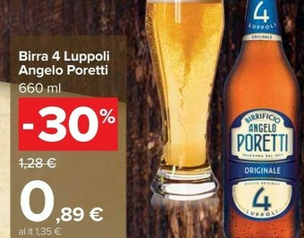 Carrefour Angelo Poretti - 4 Luppoli 660 G(ml) offerta