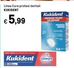 Iper La Grande Kukident linea cura protesi dentali offerta