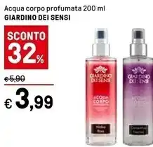 Iper La Grande Giardino dei sensi acqua corpo profumata offerta