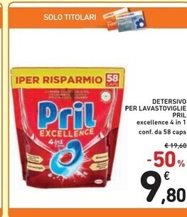 Spazio Conad Pril detersivo per lavastoviglie offerta