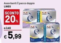 Iper La Grande Lines assorbenti è pacco doppio offerta