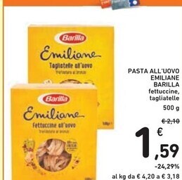 Spazio Conad Barilla pasta all'uovo emiliane offerta