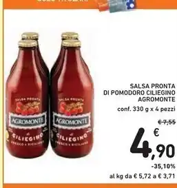 Spazio Conad Agromonte salsa pronta di pomodoro ciliegino offerta