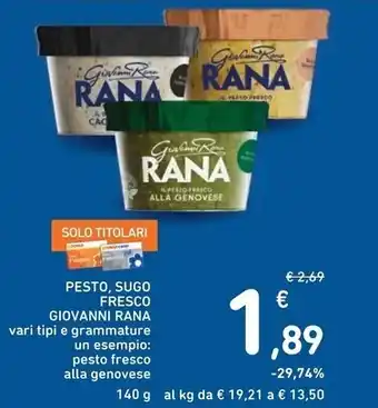Spazio Conad Giovanni rana pesto offerta
