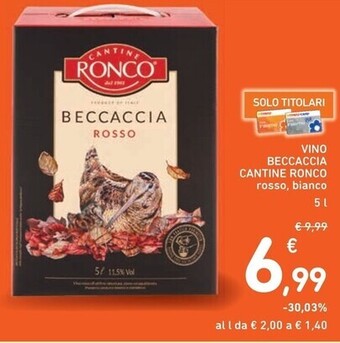 Spazio Conad Cantine ronco vino beccaccia offerta