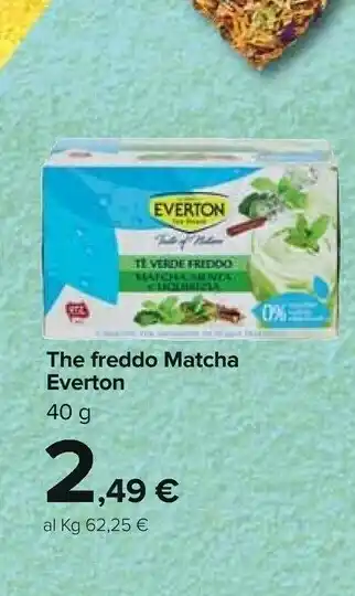 Carrefour Everton Tè Verde Freddo Matcha, Menta E Liquirizia 40 G(ml) offerta