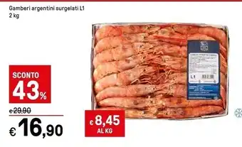 Iper La Grande Gamberi argentini surgelati l1 offerta