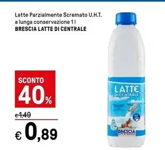 Iper La Grande Brescia centrale del latte latte parzialmente scremato u.h.t. a lunga conservazione offerta