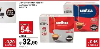 Iper La Grande Lavazza 216 capsule caffe a modo mio gusti assortiti offerta