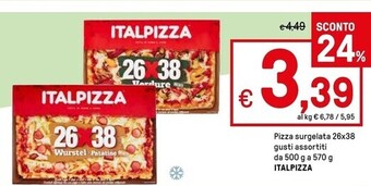 Iper La Grande Italpizza pizza surgelata 26x38 gusti assortiti offerta