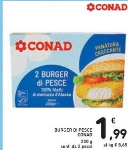 Spazio Conad Conad burger di pesce offerta