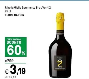 Iper La Grande Terre nardin ribolla gialla spumante brut venti2 offerta