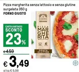 Forno giusto - pizza margherita senza lattosio e senza glutine surgelata