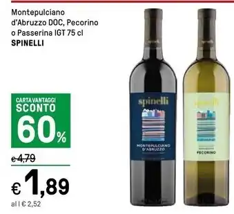 Iper La Grande Spinelli montepulciano d'abruzzo doc offerta