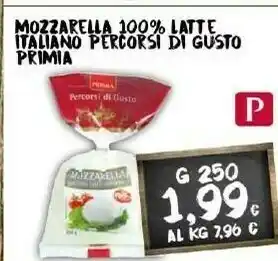 Primia Mozzarella 100% Latte Taliano Percorsi Di Gusto