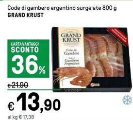 Grand krust code di gambero argentino surgelate