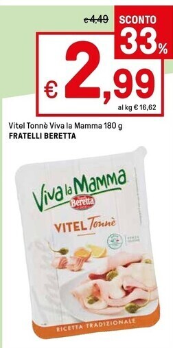 Iper La Grande Beretta vitel tonnè viva la mamma offerta