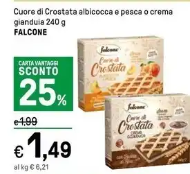 Falcone cuore di crostata albicocca e pesca