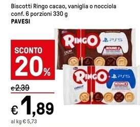Iper La Grande Pavesi biscotti ringo cacao offerta