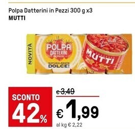 Iper La Grande Mutti polpa datterini in pezzi offerta
