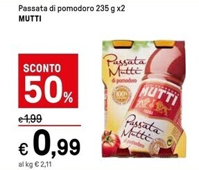 Iper La Grande Mutti passata di pomodoro offerta