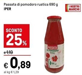 Iper La Grande Iper passata di pomodoro rustica offerta
