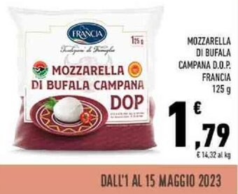 Conad MOZZARELLA DI BUFALA CAMPANA D.O.P. FRANCIA 125 g offerta