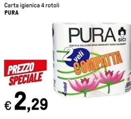 Iper La Grande Pura carta igienica 4 rotoli offerta