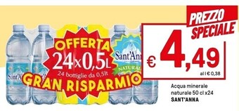 Iper La Grande Sant'anna acqua minerale naturale offerta