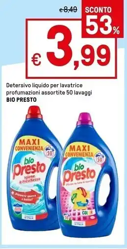 Iper La Grande Bio presto detersivo liquido per lavatrice offerta