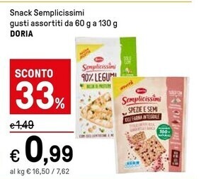 Iper La Grande Doria snack semplicissimi offerta