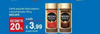 Iper La Grande Nescafé caffe solubile gold classico offerta