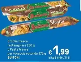 Iper La Grande Buitoni sfoglia fresca rettangolare offerta