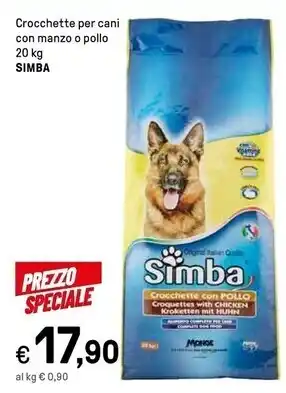 Iper La Grande Simba crocchette pe cani con manzo offerta