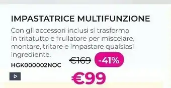 Kasanova Kasanova Impastatrice Multifunzione HGK000002NOC offerta