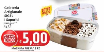 Paghi Poco Gelateria Artigianale SIGEL I Sapuriti vari gusti* kg 1,2 offerta