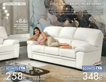 Mondo Convenienza Similpelle Divano 2 Posti offerta